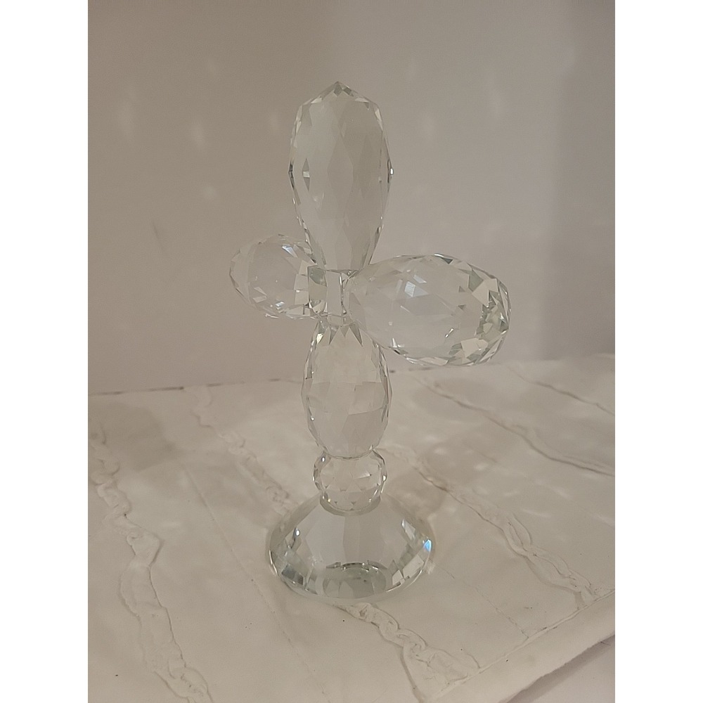 Oleg Cassini Cross Faceted Crystal 7" Diamond Cut‎ Figurine Religious - Picture 6 of 8